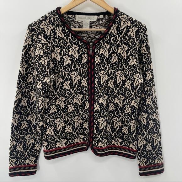 Nomadic Traders Grandmacore Full Zip Ramie Blend Knit Normcore Sweater Medium - Picture 1 of 9